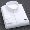 Männer Casual Hemden Oxford Stoff Männer Hohe Qualität Langarm Solide Smart Shirt Designer Regular Fit Marke Navy Koreanische herren Kleidung