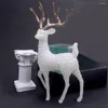 Dekoracje świąteczne Śliczne kształt białe prezenty urodzinowe Flash Rok Crystal Deer Table Decoration Elk