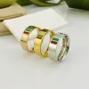 Aşk G Ring Tasarımcı Kalp Bant Yüzükleri Kadınlar İçin Erkek Takı Lüks Moda Unisex Altın Gümüş Gül Renkleri Paslanmaz Çelik Lady Partisi Yeşil Kutu Boyutu 5-12