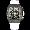 Movement watch fiber Man Luxe movement DE Mechanical carbon 7750 chronograph case rubber strap