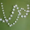 Parti dekorasyonu 4m parlak altın kağıt çelenk yıldız ip afişleri ev duvar asılı bebek duş iyilikleri için düğün afiş