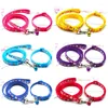Dog Collars Nylon Animal Printing Adjustable Cat Collar With Bells Leash Pets Neck Accessories For Puppies Kittens Gato