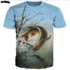 T-shirts voor heren heren en dames 3D Fish Print T-shirt Casual Sports Ademend huis Korte mouwen XXS-6XL 2021 Zomer T230103