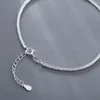 Anklets S925 Sterling Silver Gypsophila Anklet Koreansk stil enkel student kall vind ankelkedja personlighet flickvän