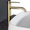 Badkamer wastafel kranen geborsteld gouden bassin kraan koud en mixer water tap dek gemonteerd enkel gat handvat hoge stijl roos