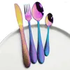 Ensembles de vaisselle 4pcs Rose Set Counds Forks Spoons Dîner en acier inoxydable Vide-Gol Couvrerie de cuisine Spearware