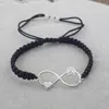 Braccialetti di collegamento Fashion Infinity Love Heart Knot Charms Corda intrecciata fai-da-te per regalo di gioielli da donna