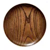 Plates Round Solid Wood Plate Dinner Saucer Dessert Serving Tray Cake Fruit Snack Candy Wooden Dry Dishes