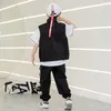 Bühnenkleidung Schwarzes Kind Hip Hop Kleidung T-Shirt Top Taktische Cargohose Ärmellose Jacke Weste Mädchen Jungen Jazz Dance Kostüm Kleidung