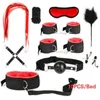 Beauty Items 10 Pcs Bondage Restraint sexy Toys Handcuffs Whips Nipple Clams BDSM for Couples S&M Fetish Slave Spanking Erotic Games