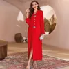 Ubranie etniczne Ramadan Eid Kaftan Dubai muzułmański z kapturem Abaya Turcja Arabska Islamska sukienka dla damskiej kaftan marocain szatę femme muzulmane