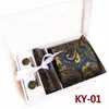 Bow Ties High-end Men's Tie Gift Set Fashion Paisley Square Scarf Clip Cufflinks Sets Party Wedding Suit Men