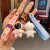 Keychains Lanyards Cute Cartoon chain Lovely Astronaut Chains Soft Rubber Small Pendant ring Bag Ornaments Car Accessories 230103