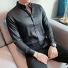 Erkekler Sıradan Gömlek Uzun Kollu Erkekler Basit Tüm Maç İşi Formal Giyim İnce Fit Office Bluz Homme Plus Boyut 5xl-M