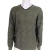 Heren truien mannen pullover trui draai patroon lange mouwen lange mouwen massieve kleur v nek gebreide kleding herfst winter slank fit base streetwear