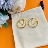 Big circle hoops earrings for woman valentines day wedding party couple gifts drop earring retro design orecchini classic earings designers plated gold ohrringe