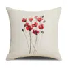 Kudde retro bläck målning stil tryckt omslag 45x45 cm lotus blommor dekorativ kudde kudde soffa linne kast kuddar