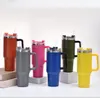 Nouveau gobelet en acier inoxydable de 40 oz avec poignée couvercle paille grande capacité tasse à bière conservation de la chaleur bouteille d'eau tasse de camping en plein air va225J