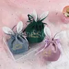 Sac cadeau de mariage créatif en forme d'oreille de lapin, sac décoratif en velours pour bonbons, sac à cordon, sac de rangement de bijoux DE978