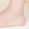 anklets kofsac four cloverブレスレットガールベアフットサンダルビーチフットジュエリー925女性アクセサリーギフト用スターリングシルバー