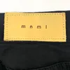 デザイナーメンズジーンズ mnmi デニム刺繍パンツファッション穴ズボン米国サイズ 28-36 ヒップホップユーズド加工ジッパーズボン男性トップ販売