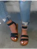 Scarpe estive piatte sandali donne donne in modo aperto font a colore solido comodo comodo taglie forti fahion caual plu 224