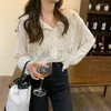 Kadın Örgü Hırka Kadın Sweaters Koreli Güzel Basit Temel Şık Bayanlar Sonbahar Giysileri Uzun Kollu All Maç Vintage Taze Triko