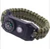 Outdoor SOS Survival Armbänder 7 in 1 LED Lichter Notfall Multifunktions Fallschirmschnur Armband Kompass für Wandern Camping Radfahren