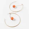 Hoop Earrings Vedawas Fashion Large Ball For Women Korean Metal Luxury Circle Hanging Drop Earring Dress Jewelry Party Gifts