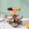 Plates Creative Fruit Tray Storage Multi-layer Superimposed Dish Plastic Living Room Coffee Table Candy Plate Dried Box