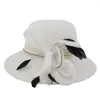 Berretti X148 Cappello da pescatore da donna Tesa larga da viaggio Protezione solare Parasole Piuma Decorare Turismo Spiaggia Sole Berretto da pescatore