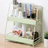 Förvaringslådor Desktop Dubbelskikt hyllhylla järnställ makeup arrangör böcker diverse hyllor hållare kök kryddbad bad