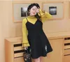 Casual Dresses Women 2023 Autumn Winter Plus Size Butterfly Sleeve Floral Dress Suede Set Womens Clothing Vestidos WXF655