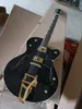 6 Saiten Black Semi Hollow E -Gitarre mit Big Tremolo Rosewood Griffbrett Schwarzer Pickguard Anpassbar