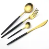 Dinnerware Sets Black Cutlery Set 304 Stainless Steel Tableware Matte Knife Dessert Fork Spoons Kitchen Dinner Silverware