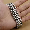 Link Bracelets High Quality Retro Bracelet 316L Stainless Steel Curb Cuban Vintage Huge Chain Men's Bangle Jewelry 22mm Width