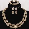 Collana Orecchini Set Splendido Dubai Gold For Women 2 Strati Antique African 2023 Jewelry