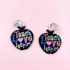 Dangle Earrings Shiny Glitter Powder Frosted Painted Printed Acrylic For Women Girls Symbol Geometric Colorful Fashion
