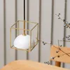 Lampes suspendues Postmodern Light Luxe Cuivre Art Chinois Petit Lustre Nordic Restaurant Lampe Personnalité Marbre Chambre Chevet