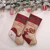 Décorations de noël grand sac de bonbons bas de lin Santa sacs cordon poche cadeau pour enfants cadeaux de noël Navidad 2023