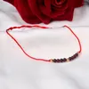 Anklets NYMPH Natural Garnet Anklet Real 18K Gold Ball Hand Woven Adjustable Red String For Women Fine Jewelry Gift S528