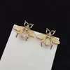 earring accessory Stud Designer Earring Stud brass material silver needles anti-allergic bee luxury brand earring ladies weddings parties gifts exquisite jewelry