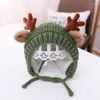 Cappelli Cute Deer Elk Antlers Cappello per bambini Inverno caldo peluche Scalda orecchie lavorato a maglia Bambini Cofano Ragazzi Ragazze Berretto Beanie Natale 1-4T