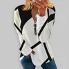 Women's T Shirts Spring And Autumn Women's Printed Long Sleeve Zipper VNeck Loose Top Casual Plus Size Soft Comfortable Shirt