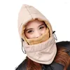 Motorhelmen Mannen en Vrouwen Outdoor Fietsen Skiën Verdikking Fleece Winddicht Koud Warm Masker Hoed In Winter