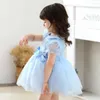 Robes d'été pour filles, en maille de coton, couleur unie, vêtements pour enfants, Style de fête, 21 ans