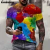 Men's T-Shirts New Rainbow Paint Splatter Print T-shirt Men Women Summer Hipster Colorful Ink 3D T Shirt Unisex Street Harajuku Oversized Tops T230103