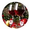 Décorations de noël fête verre à vin ensemble bouteille à boire copain tasse étiquettes d'identification signes pour Navidad 2023