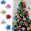 Weihnachtsdekorationen, 5 Stück, glitzernde künstliche Blumen, Baumdekoration, gefälschte Home-Party, 2023 Jahr, Ornamente, Navidad