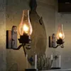 Vägglampa vintage fotogen hem kreativ matsal glas ljuskrona för sovrum gång trappor